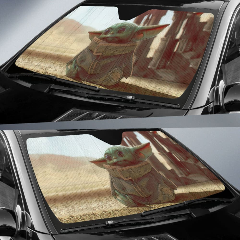 Cute Baby Yoda Car Auto Sun Shades For Star Wars Mandalorian Fan