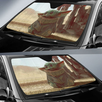 Cute Baby Yoda Car Auto Sun Shades For Star Wars Mandalorian Fan