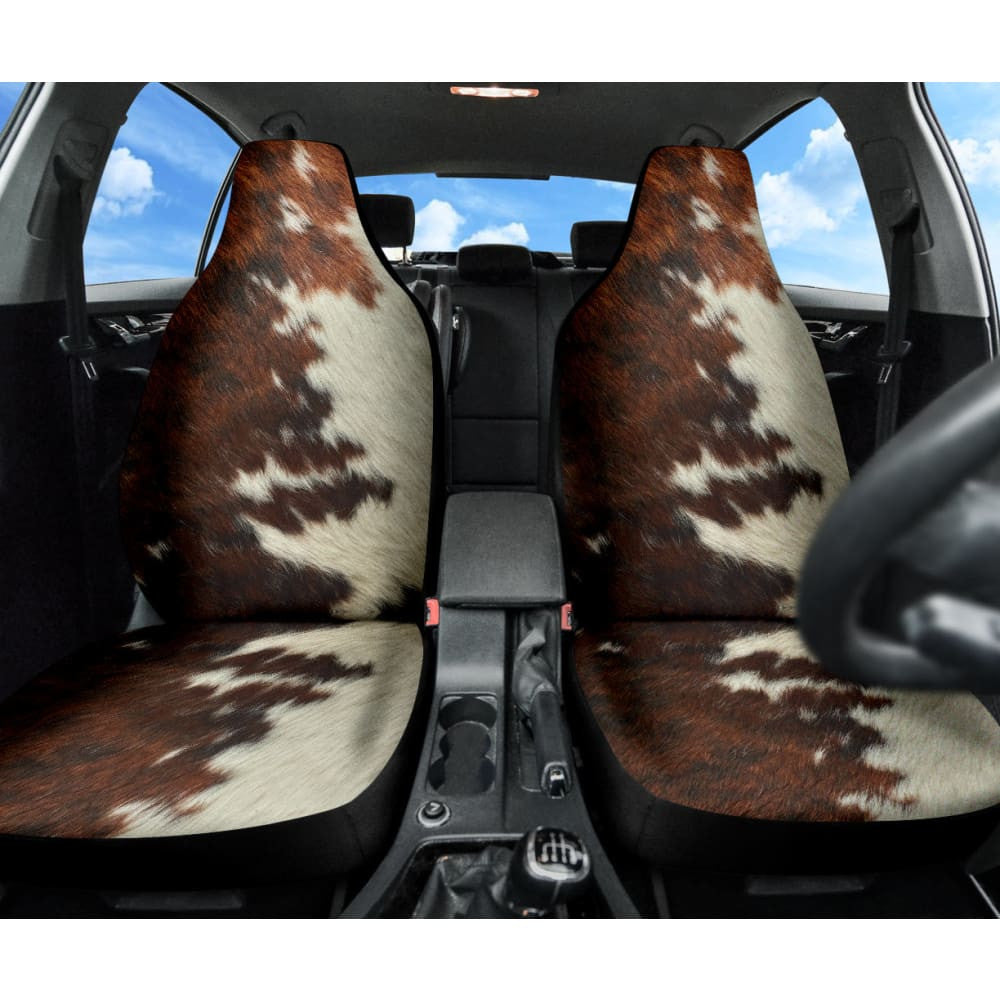 Amazing Best Gift Brown Cowhide Print Car Seat Covers Custom