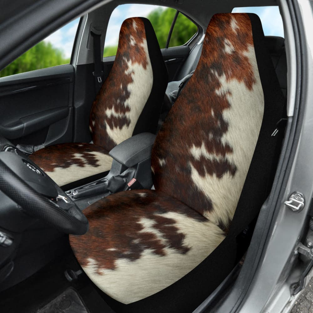 Amazing Best Gift Brown Cowhide Print Car Seat Covers Custom