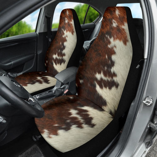 Amazing Best Gift Brown Cowhide Print Car Seat Covers Custom