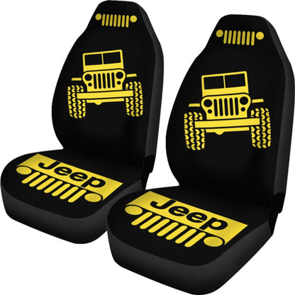 Yellow Black Jeep Offroad Car Seat Covers Custom