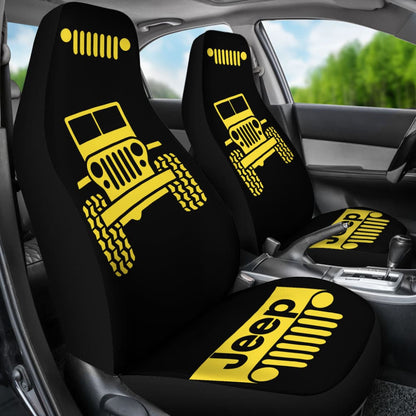 Yellow Black Jeep Offroad Car Seat Covers Custom