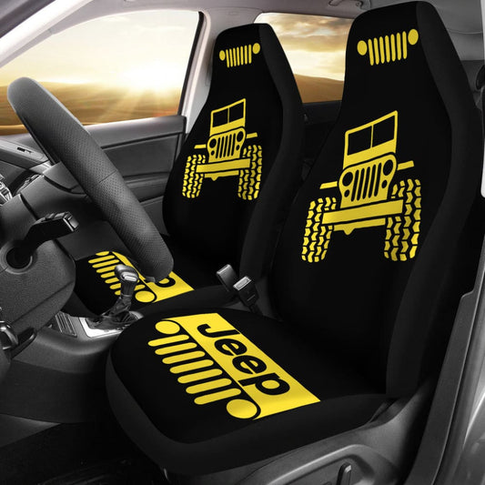 Yellow Black Jeep Offroad Car Seat Covers Custom