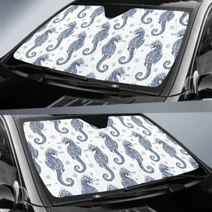 Seahorse Pattern Background Car Auto Sun Shades