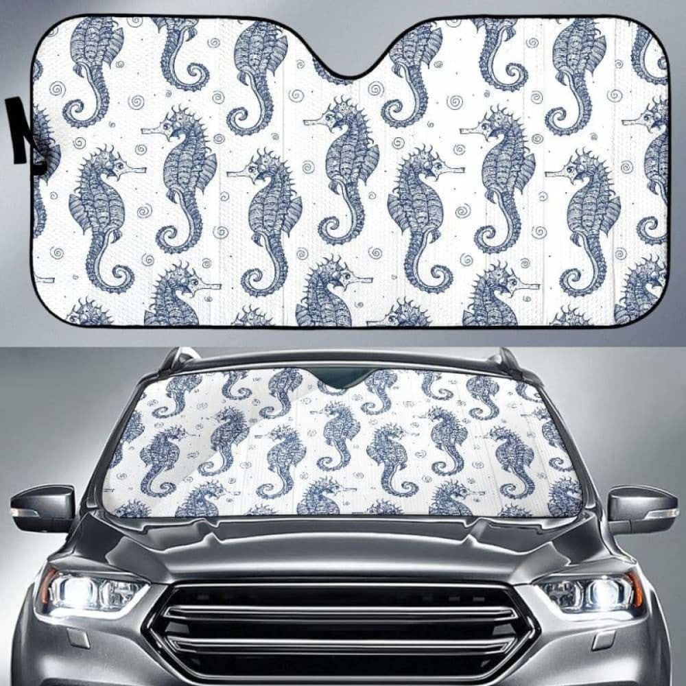Seahorse Pattern Background Car Auto Sun Shades