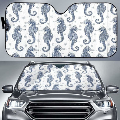 Seahorse Pattern Background Car Auto Sun Shades
