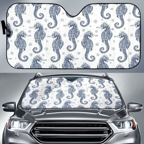 Seahorse Pattern Background Car Auto Sun Shades