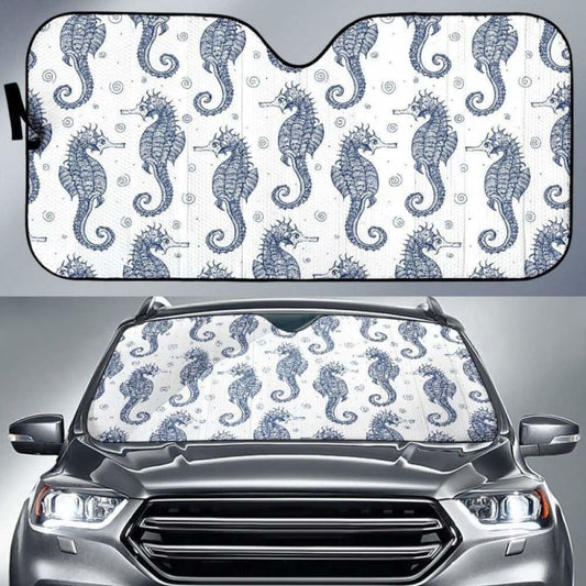 Seahorse Pattern Background Car Auto Sun Shades
