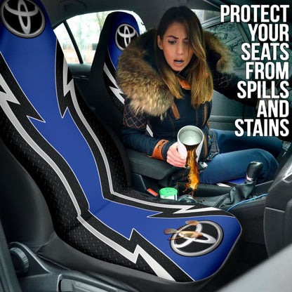 Blue And Black Toyota Amazing Style Car Seat Covers Custom