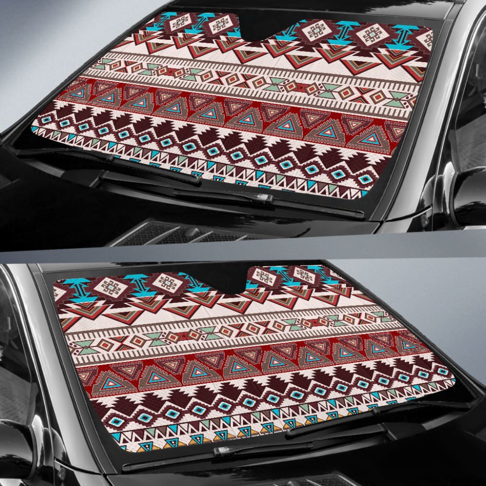 Brown Boho Aztec Car Auto Sun Shades