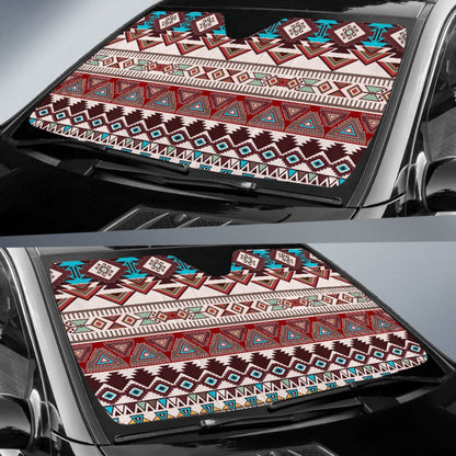 Brown Boho Aztec Car Auto Sun Shades