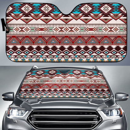 Brown Boho Aztec Car Auto Sun Shades