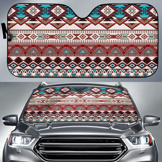 Brown Boho Aztec Car Auto Sun Shades
