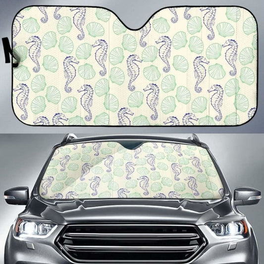 Seahorse Shell Pattern Car Auto Sun Shades