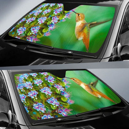 Hummingbird Flower Car Sun Shade