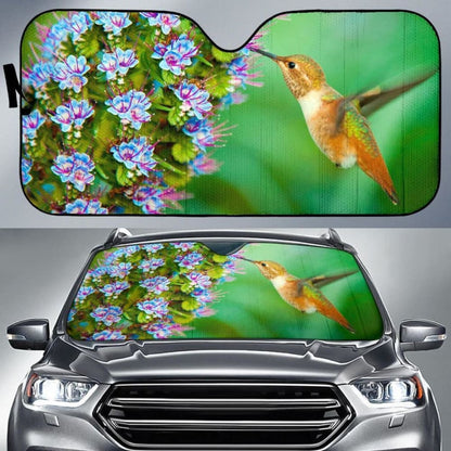 Hummingbird Flower Car Sun Shade