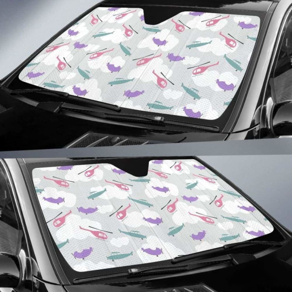 Helicopter Plane Pattern Car Auto Sun Shades
