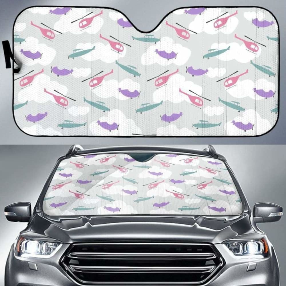 Helicopter Plane Pattern Car Auto Sun Shades