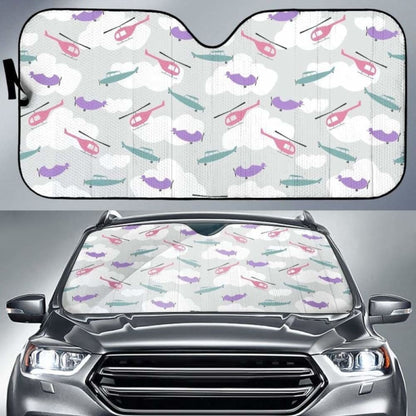 Helicopter Plane Pattern Car Auto Sun Shades