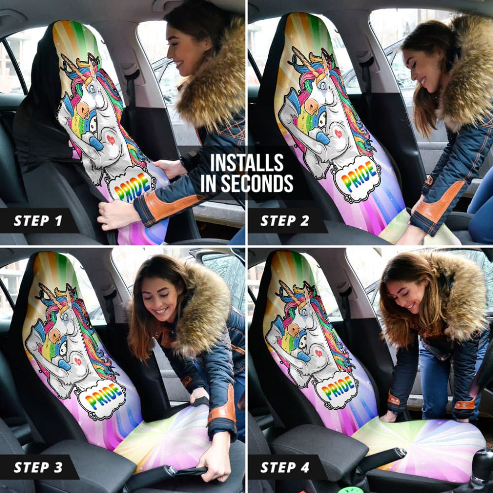 Amazing Unicorn LGBT Pride Car Seat Covers