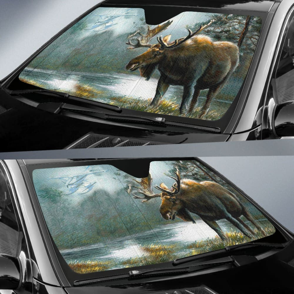 Moose Hunting Car Auto Sun Shades