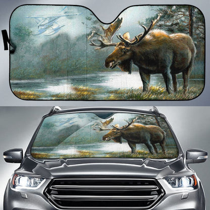 Moose Hunting Car Auto Sun Shades
