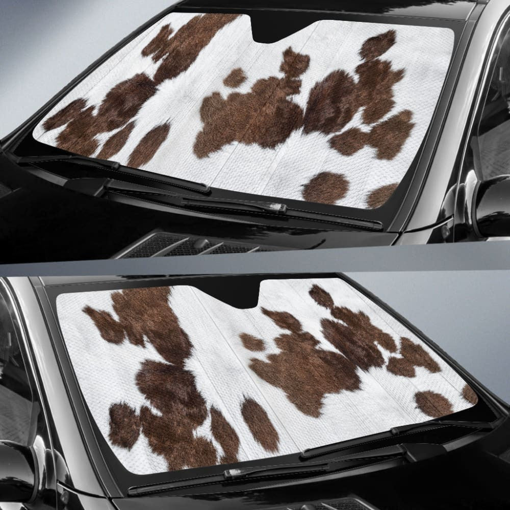 Amazing Best Gift Brown Cowhide Print Car Auto Sun Shades Custom