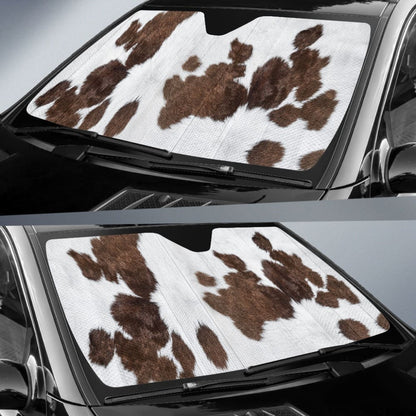Amazing Best Gift Brown Cowhide Print Car Auto Sun Shades Custom