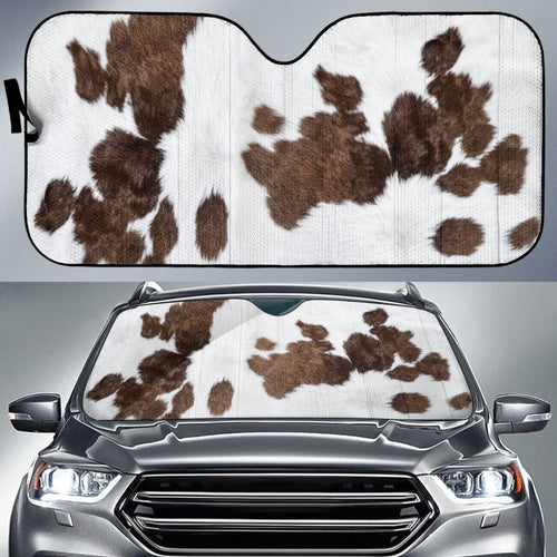 Amazing Best Gift Brown Cowhide Print Car Auto Sun Shades Custom