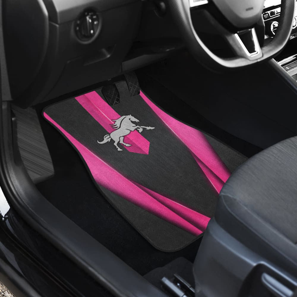 Amazing Dark Pink Horse Mustang Custom Metallic Style Printed Car Floor Mats