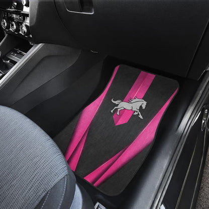 Amazing Dark Pink Horse Mustang Custom Metallic Style Printed Car Floor Mats