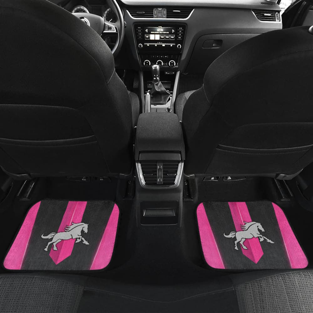 Amazing Dark Pink Horse Mustang Custom Metallic Style Printed Car Floor Mats