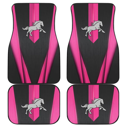 Amazing Dark Pink Horse Mustang Custom Metallic Style Printed Car Floor Mats