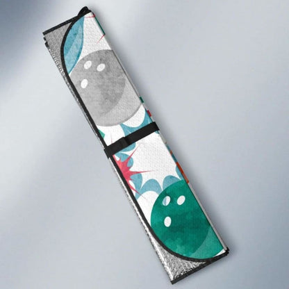 Watercolor Bowling Pattern Car Auto Sun Shades