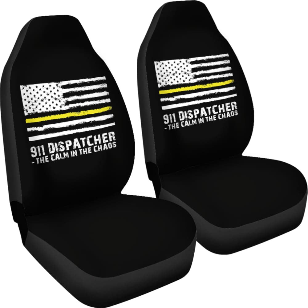 The Calm Voice In The Chaos  Dispatchers Thin Yellow Line Car Seat Covers