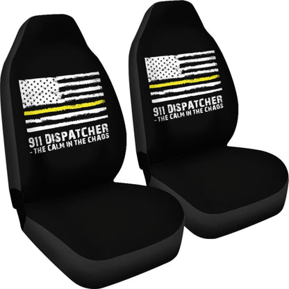 The Calm Voice In The Chaos  Dispatchers Thin Yellow Line Car Seat Covers