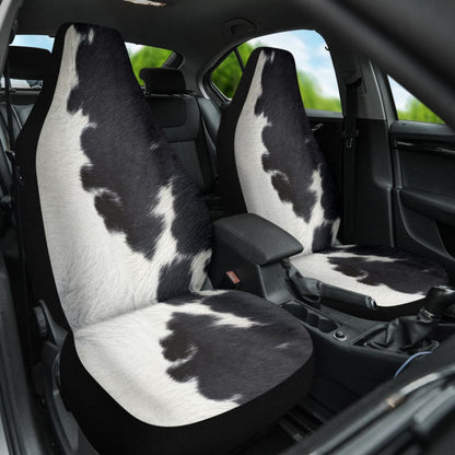 Amazing Best Gift Black And White Cowhide Print Car Seat Covers Custom