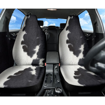 Amazing Best Gift Black And White Cowhide Print Car Seat Covers Custom