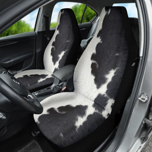 Amazing Best Gift Black And White Cowhide Print Car Seat Covers Custom