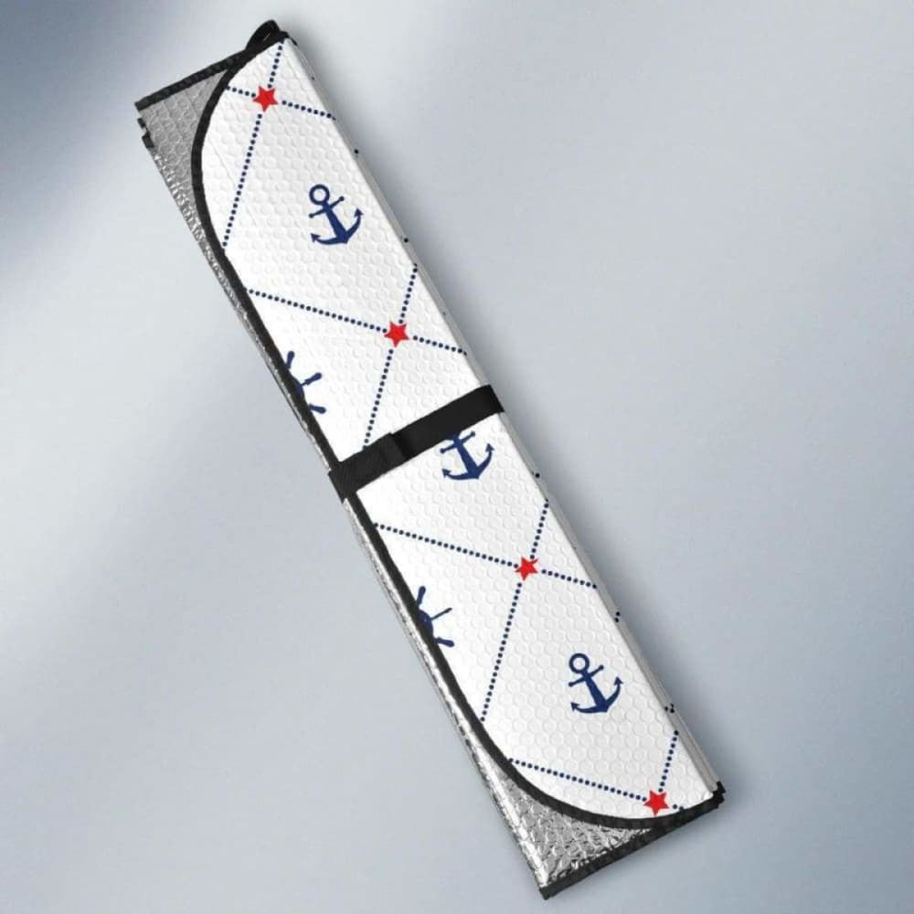 Anchor Rudder Nautical Design Pattern Car Auto Sun Shades