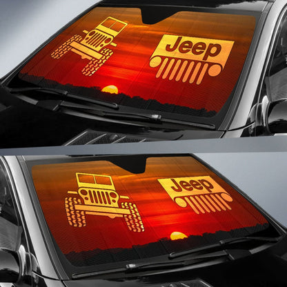 Jeep Grill Sunset Orange Car Auto Sun Shades