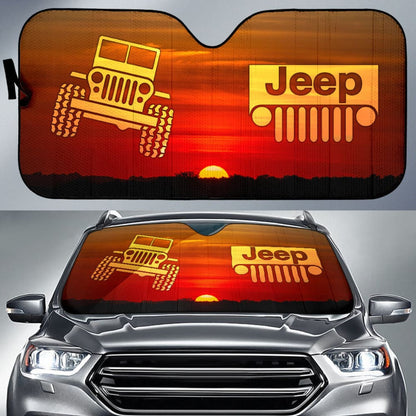 Jeep Grill Sunset Orange Car Auto Sun Shades