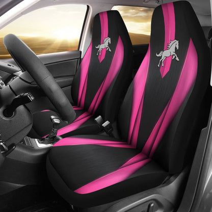 Amazing Dark Pink Horse Mustang Custom Metallic Style Printed Car Seat Covers