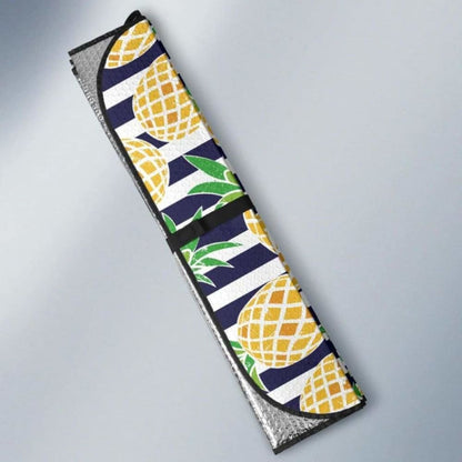 Pineapples Pattern Striped Background Car Auto Sun Shades