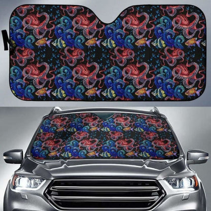 Octopus Sea Wave Tropical Fishe Pattern Car Auto Sun Shades