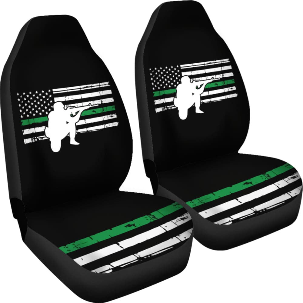 Thin Green Line American Flag Custom Car Accessories Car Seat Covers