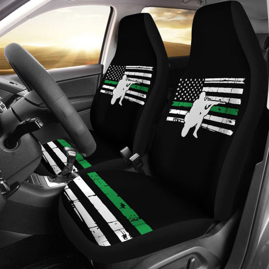Thin Green Line American Flag Custom Car Accessories Car Seat Covers
