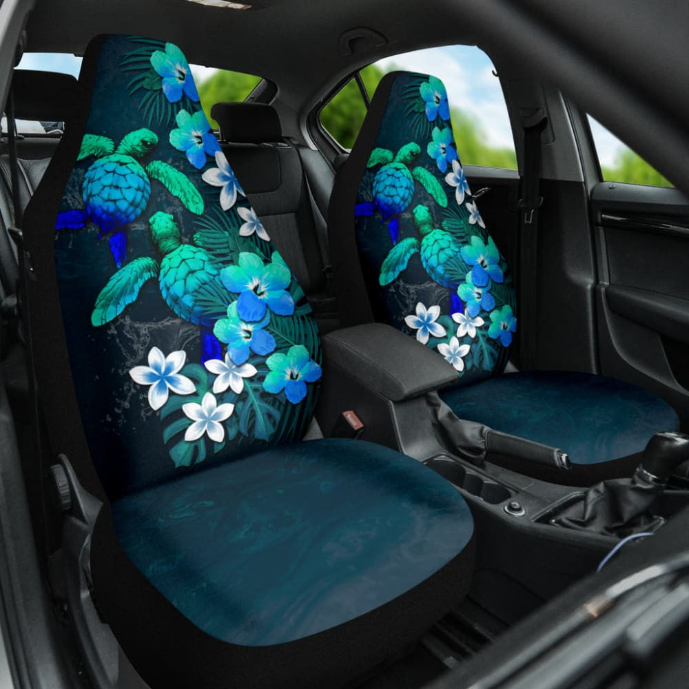 Kanaka Maoli Hawaiian Sea Turtle Tropical Hibiscus And Plumeria Car Seat Covers