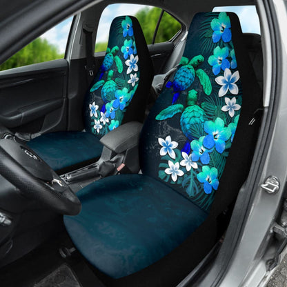 Kanaka Maoli Hawaiian Sea Turtle Tropical Hibiscus And Plumeria Car Seat Covers